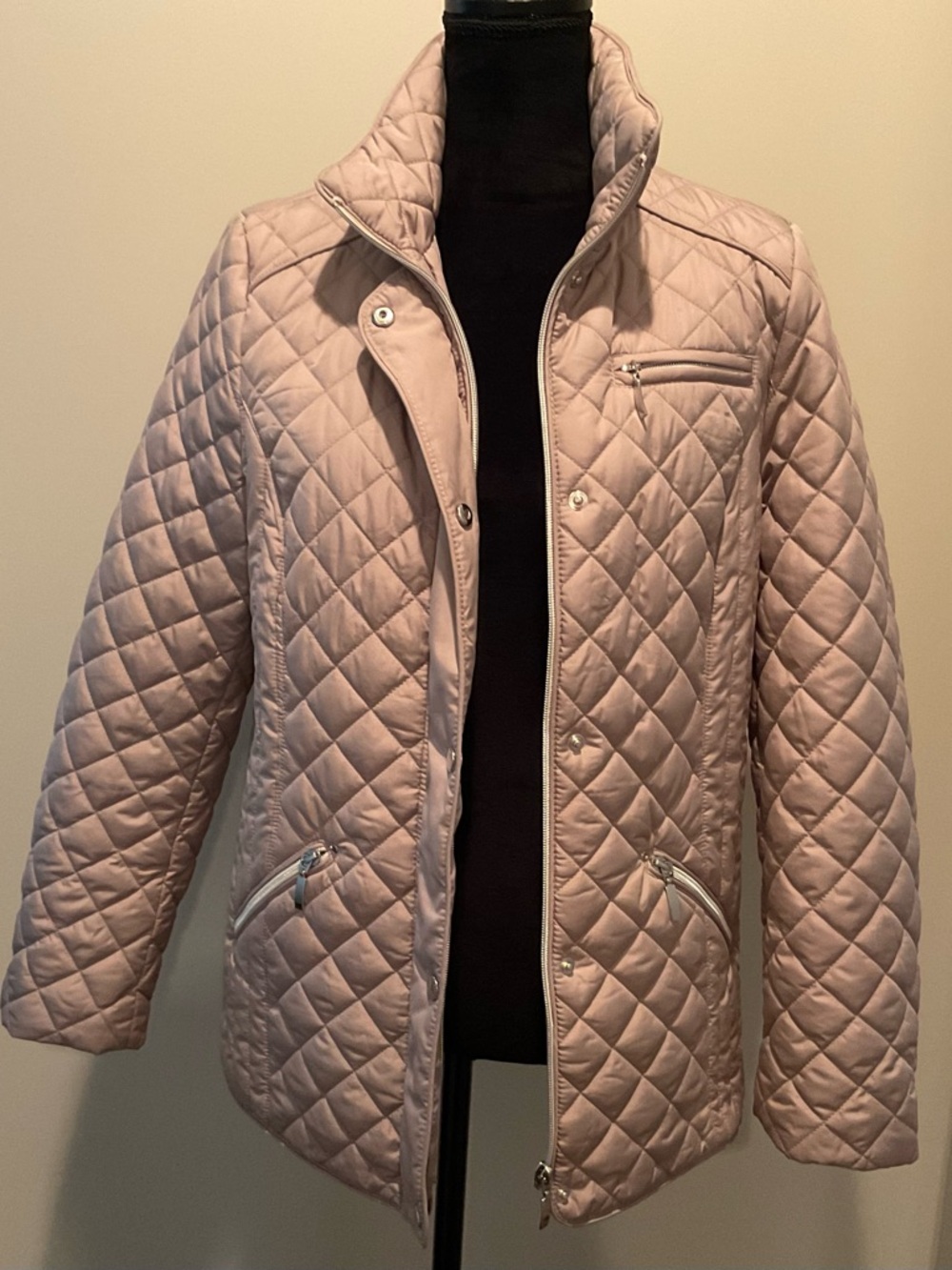 Offi Quilted Light Pink Puffer Jacket